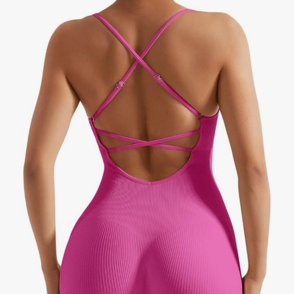 OMKAGI NWT Strappy Backless One Piece Bodycon Romper in Black Size Small - Picture 7 of 14